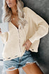 Zipper V-Neck Dropped Sleeve Hooded Solid Sweater